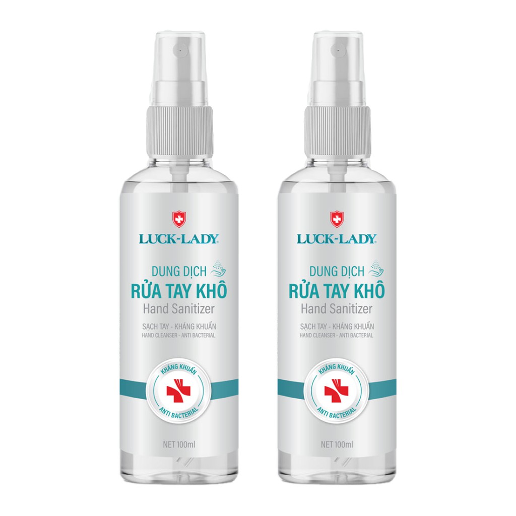Nước rửa tay khô làm sạch tay, dưỡng ẩm, nước rửa tay mini - Combo 2 chai 100ml Luck Lady  [Quà tặng]